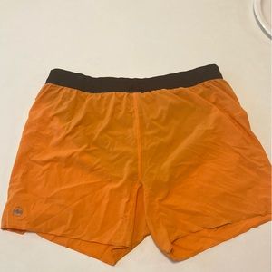 Janji Men’s AFO Shorts Orange with Blue Liner Size Large